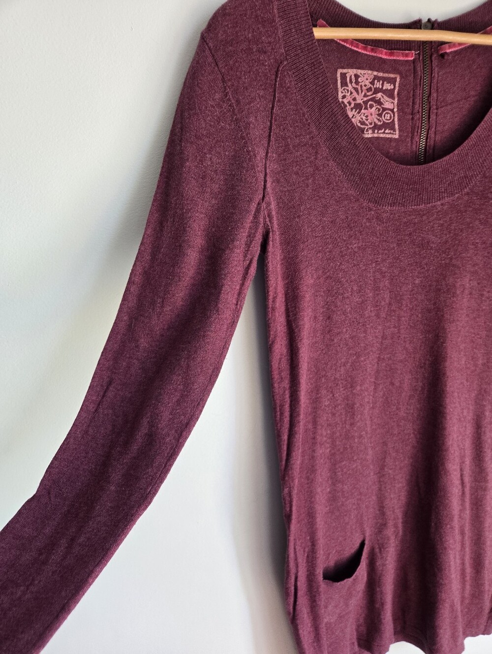 FAT FACE cotton knit sweater dress In Raspberry-plum - Picture 3 of 13